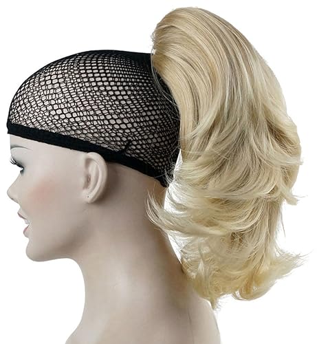 Miniatura 8 de Lydell Extensión de cabello sintético de doble uso de 12 pulgadas, lacio, rizado, con clip, de 4.41oz, con un clip de mandíbulagarra (castaño oscuro