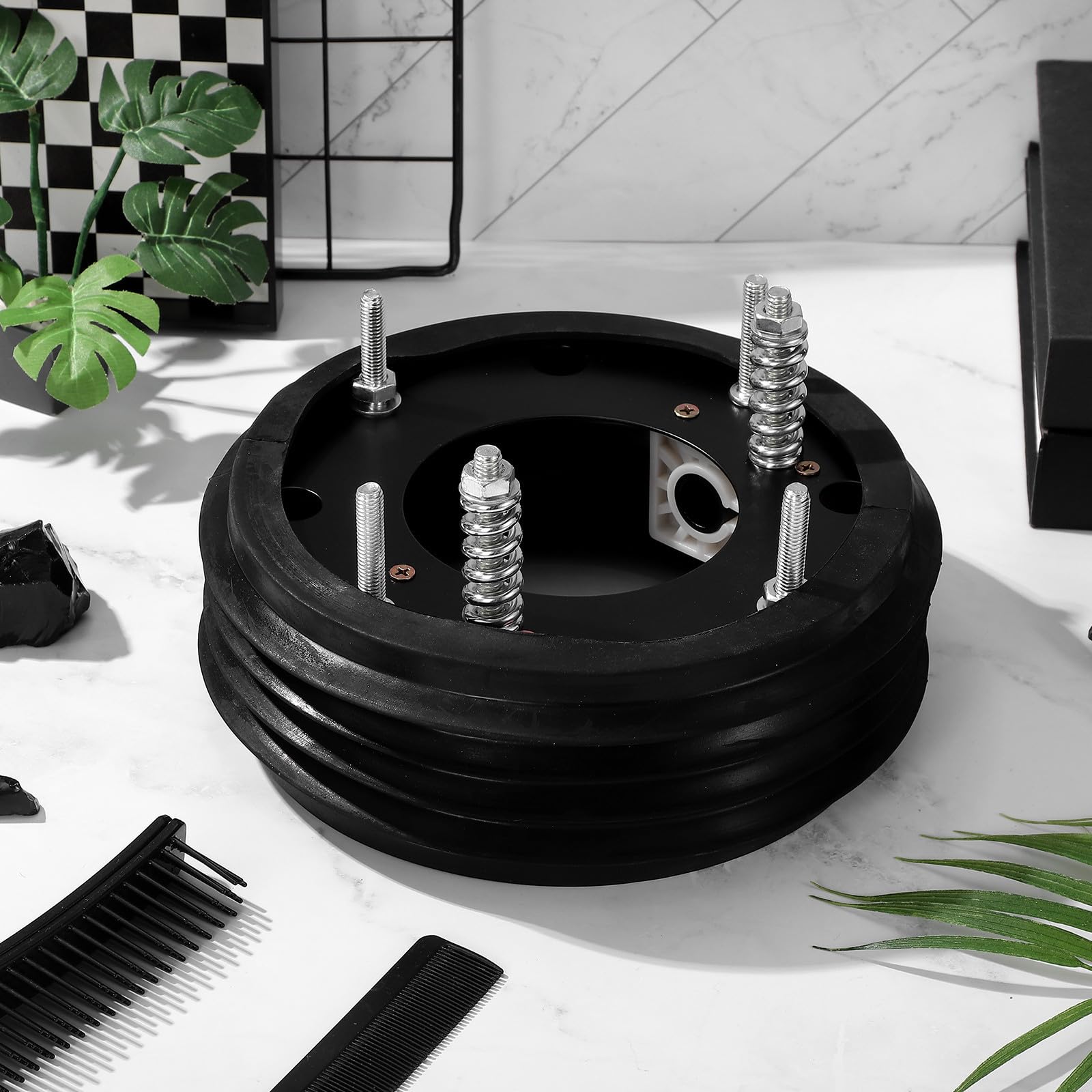 Uonlytech Reemplazo de Mecanismo de Inclinación para Cama de Champú Anillo de Goma y Ajuste de Altura, Adecuado para Accesorios de Camilla en Peluquerías Color Aleatorio