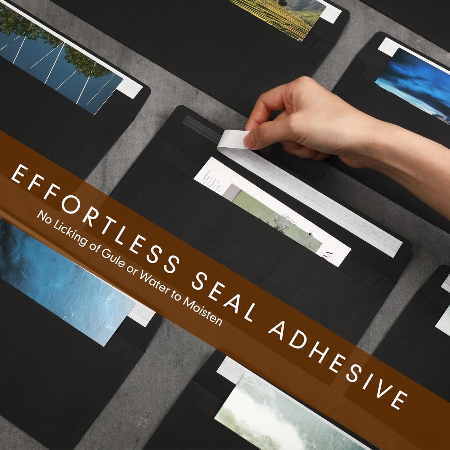 Jutom 500 Pcs Kraft Envelopes Letter Size Bulk #10 Business Strong Sealed 4-1/8 x 9-1/2 in Flap Office Printable Mailing Envelopes Windowless Invisible(Black) - Image 7