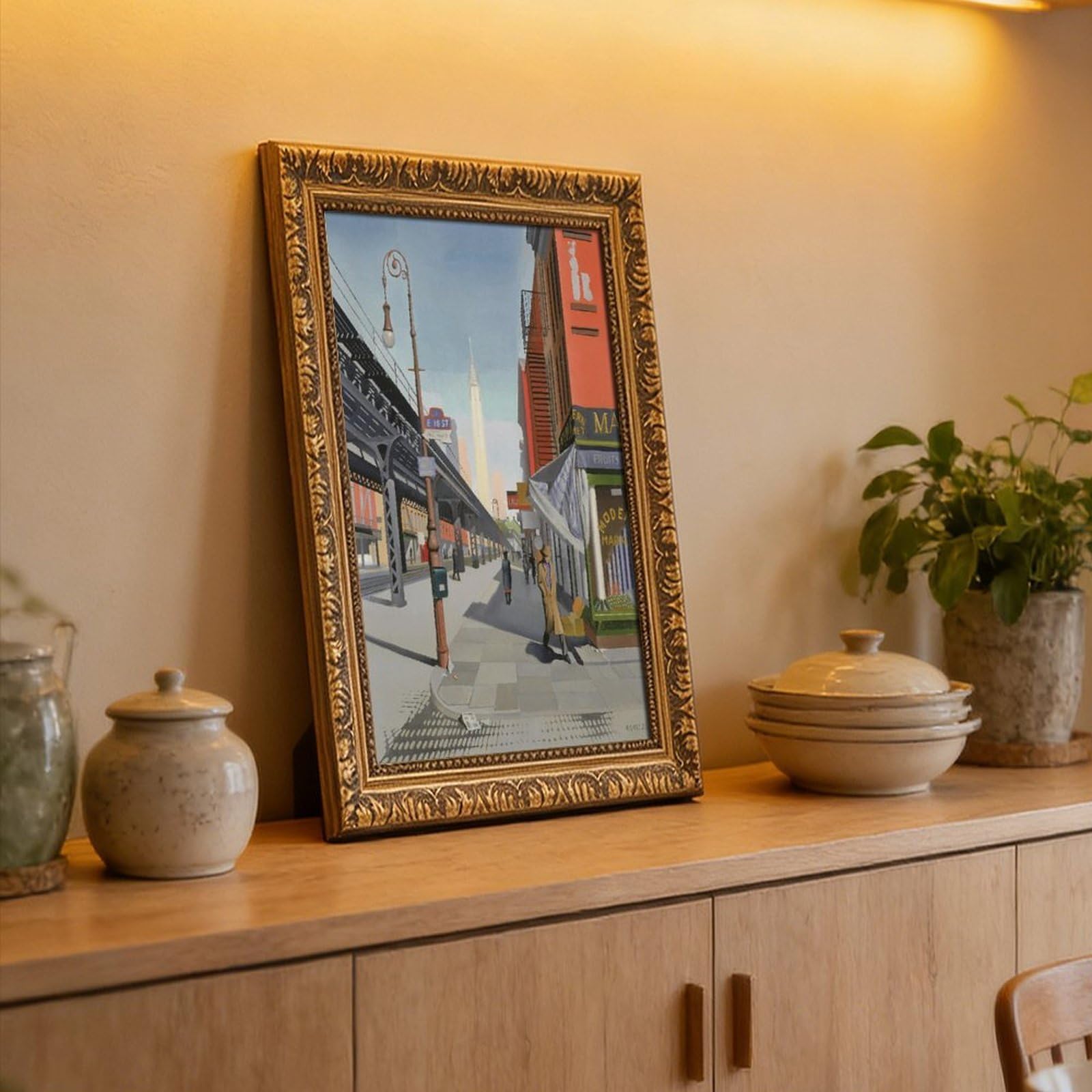 WCYB Drukowanie Trzeciej Alei autorstwa Charlesa Goellera Vintage Nowy Jork Art Prints Plakaty Płótno Deco Obrazy Sztuka Ścienna Do Biura Salonu Wisząca Rama 12