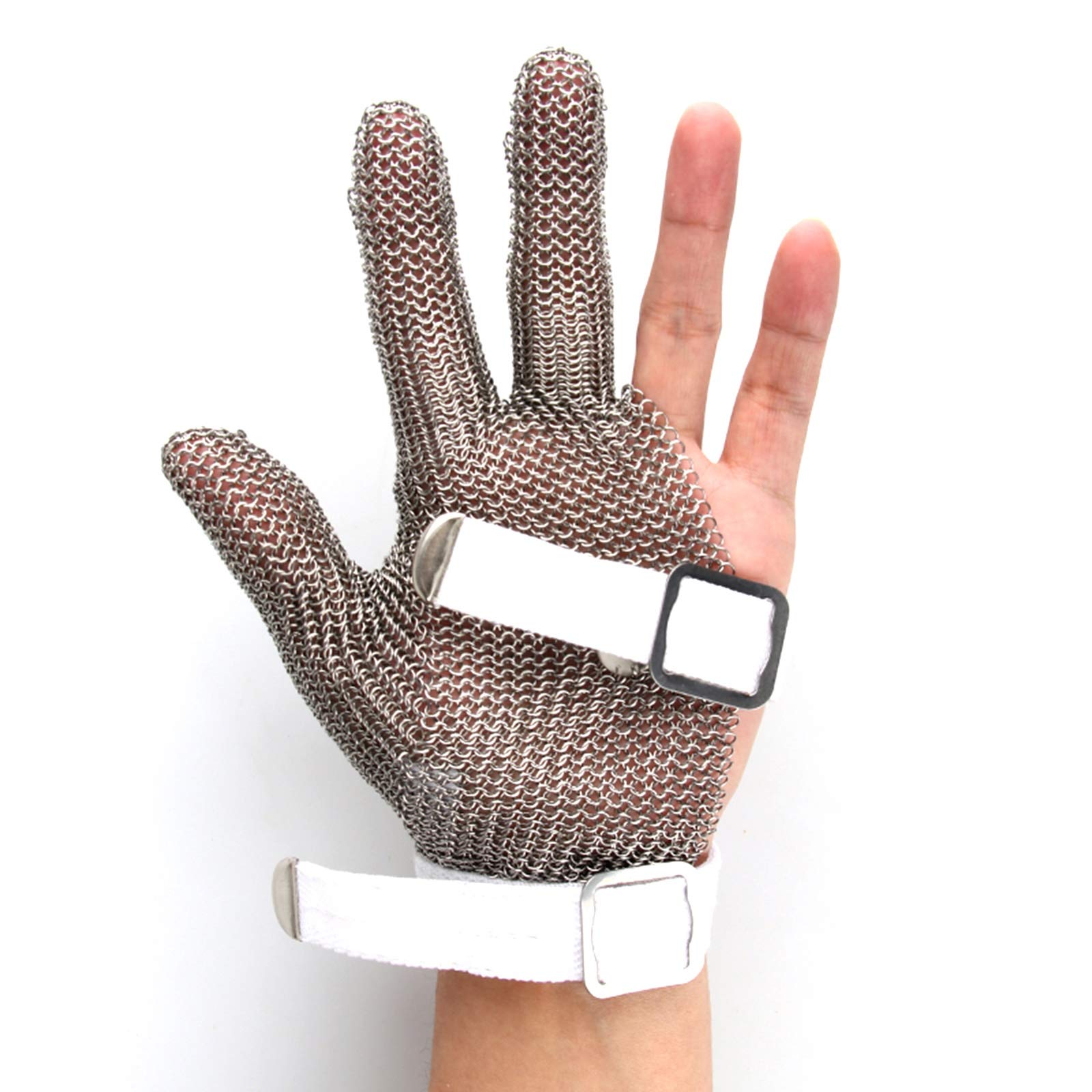 Guantes Anticorte Guantes de Trabajo de Seguridad Protectores de Nivel 5, Guantes Antideslizantes de Alambre de Acero Resistentes al Desgaste, Universal para Manos Izquierdo y Derecho, XS, S, M