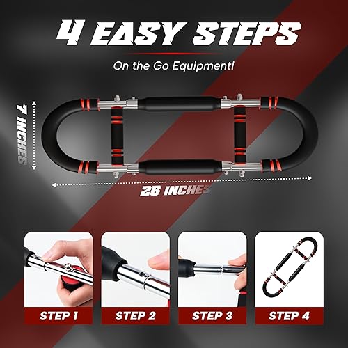 Miniatura 4 de Twister - Entrenador de brazo para hombres y mujeres, equipo de entrenamiento ajustable de pecho de 30 a 120 libras, con 4 resortes y póster de