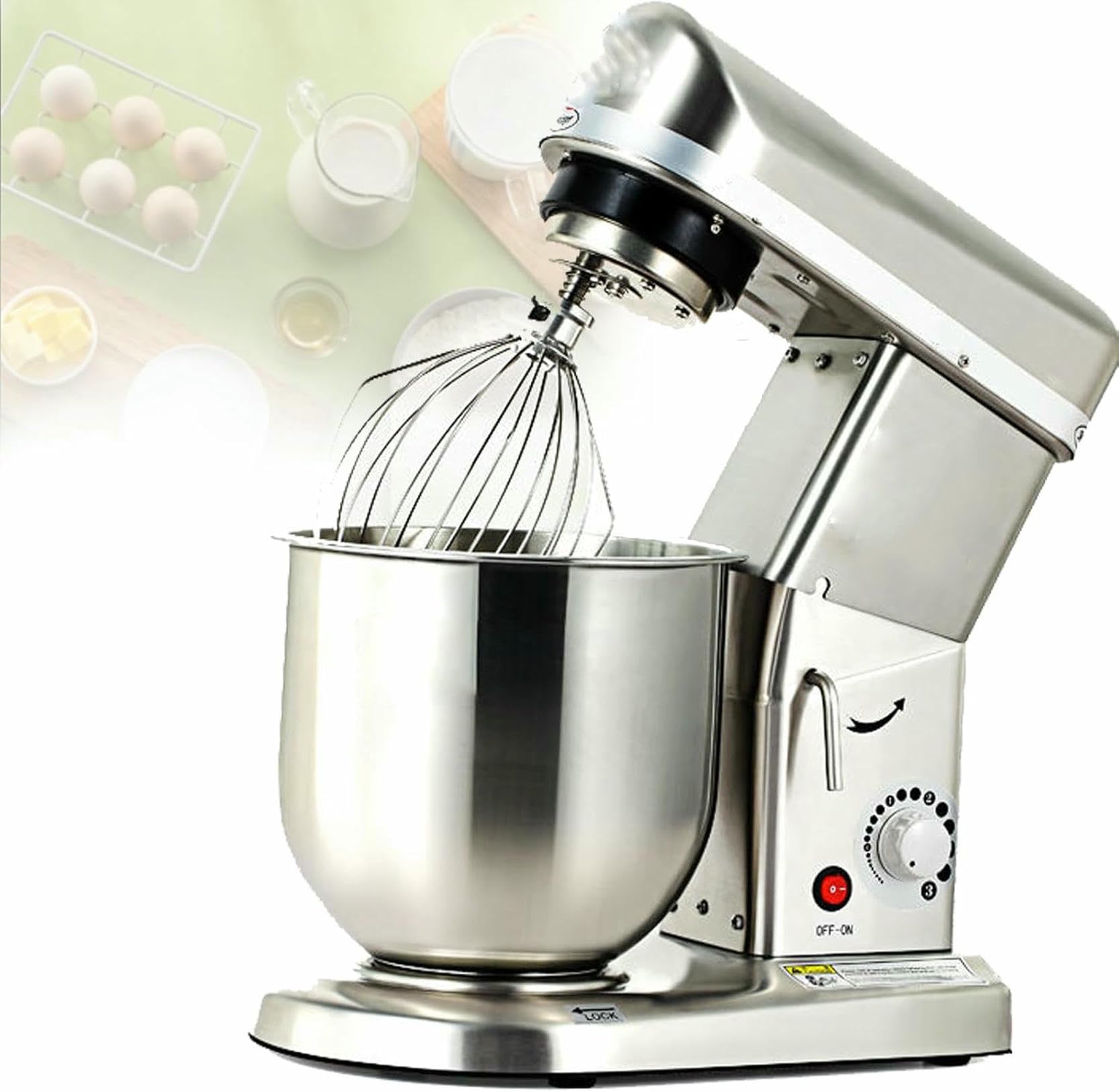 Mixer Stand 350W/500W per Crema, Stampante Commerciale, Robot da Cucina E Miscelatore da Cucina con Gancio del Mixer, Gancio per L'Impasto, 5L