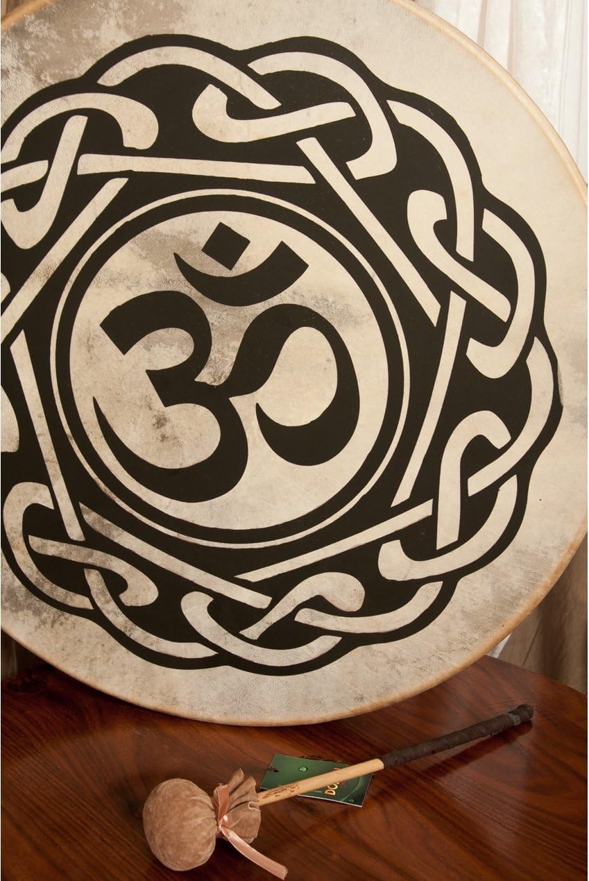 Pretuned Goatskin Head Wood Frame Drum w/Beater 22"x2" Om