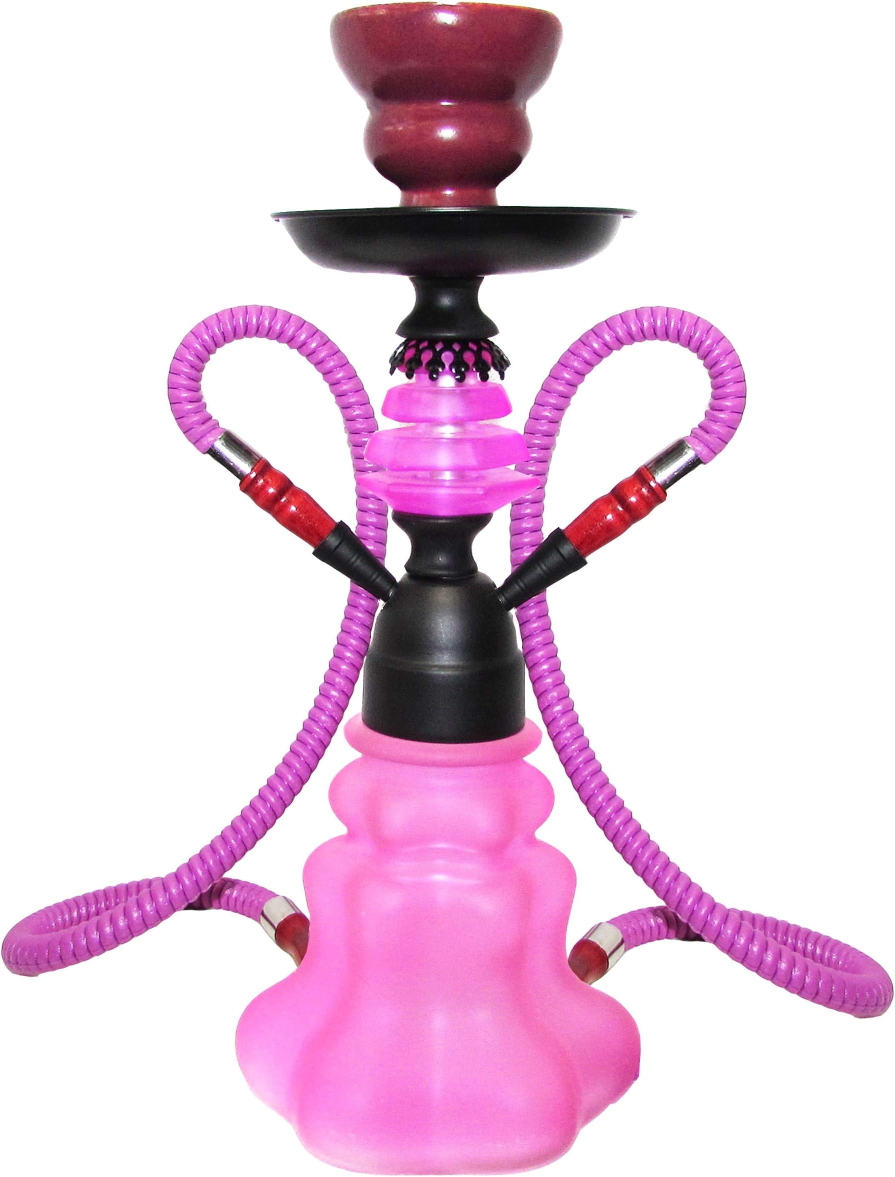 Zebra Smoke 11" 1 Hose Pumpkin Echo (X1) Hookah Complete Set Combo Kit w/ Instant Charcoal and Hookah Mouth Tips (Blue)