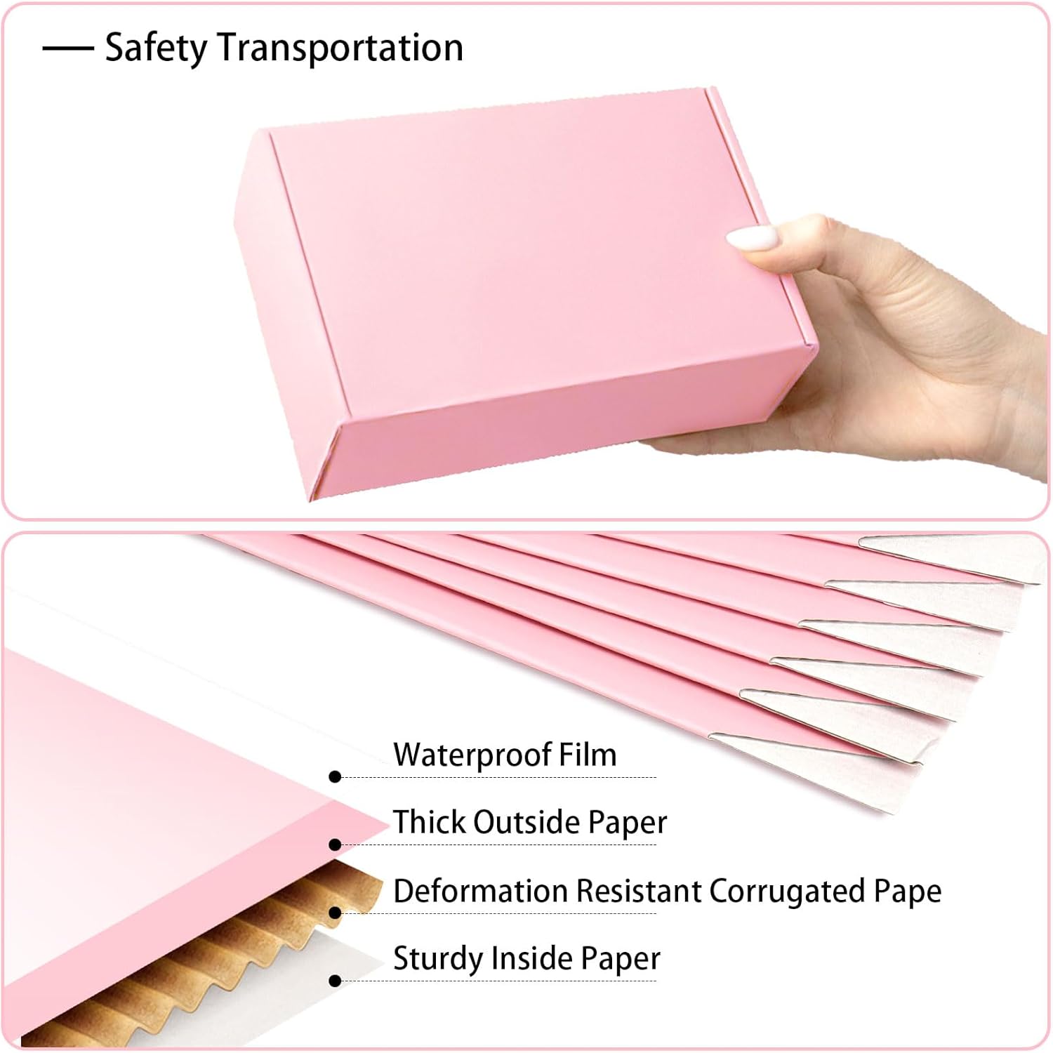 9x6x4 Pink Shipping Boxes Medium, 30 Pack Corrugated Cardboard Mailer Boxes for Packaging Small Business Mailing Gift