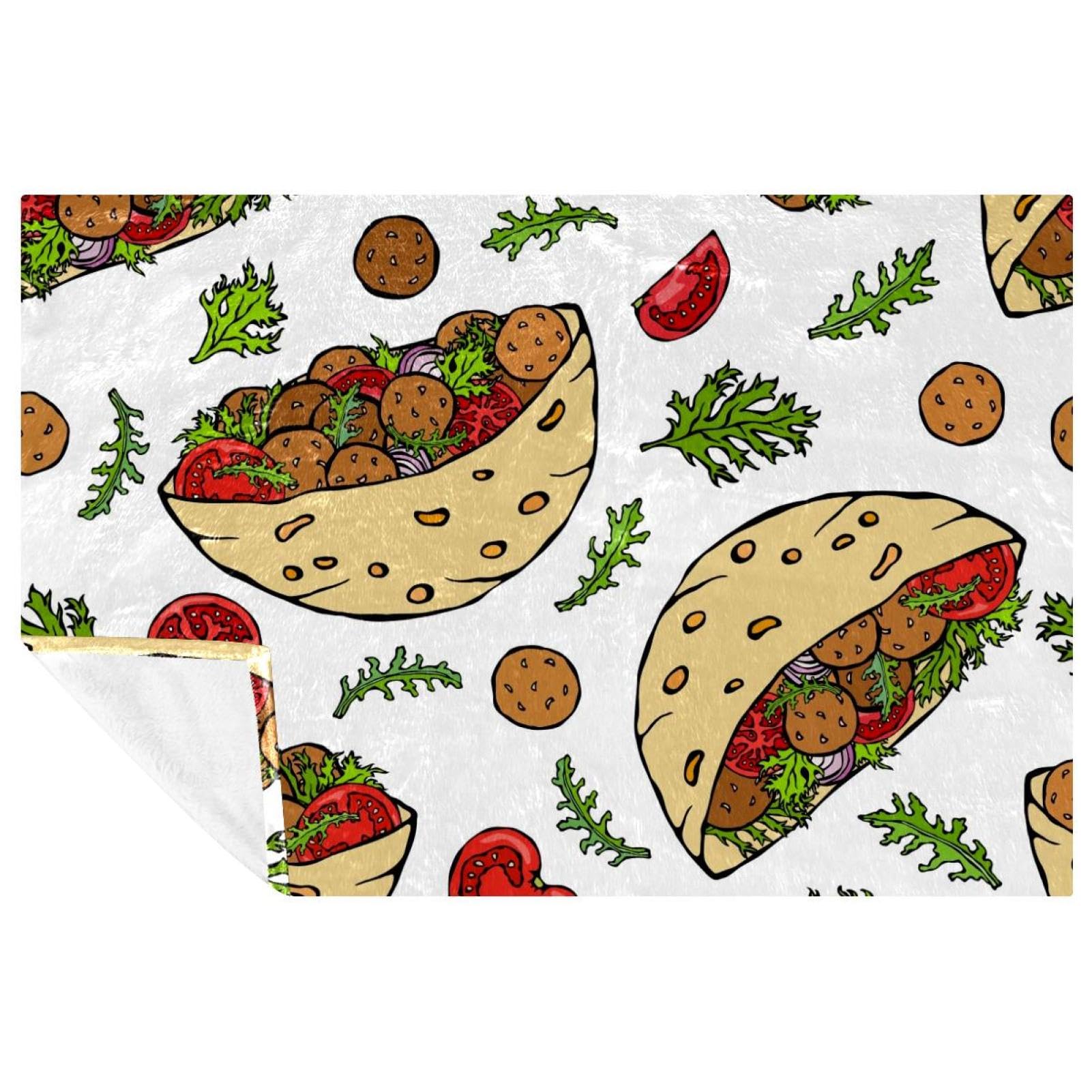 Plaid pita falafel couverture de pique-nique douce pour camping