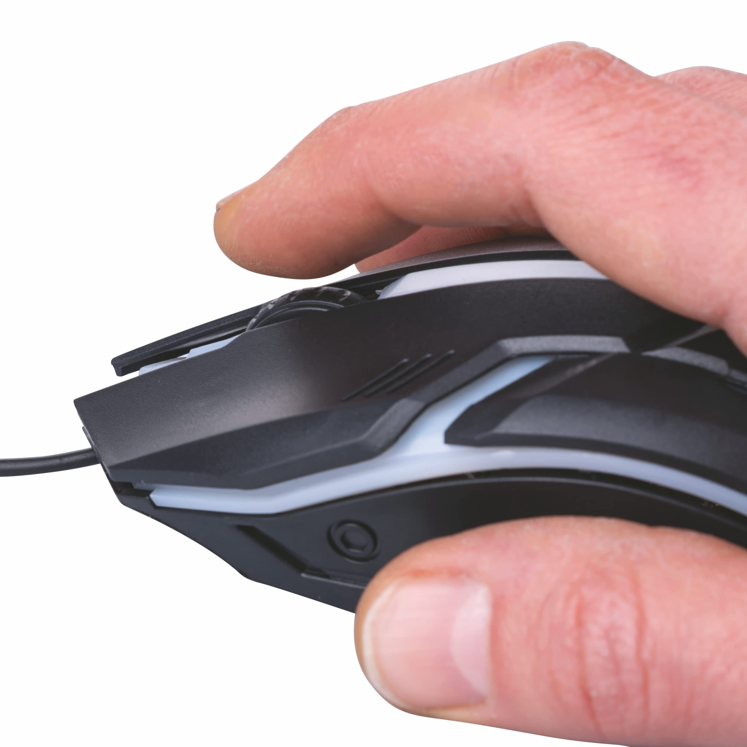 Set combo gaming 5 in 1 con sdoppiatore, mouse, tastiera, tappettino, cuffie con microfono