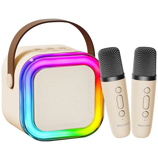 Kinglucky Karaoke Machine for Kids, with 2 Wireless Mics, 4-12 Years Old Girls Birthday Gift for Girls, Karaoke Toys Gifts for Girls Ages 4, 5, 6, 7, 8, 9, 10, 12 +Year Old Christmas Party