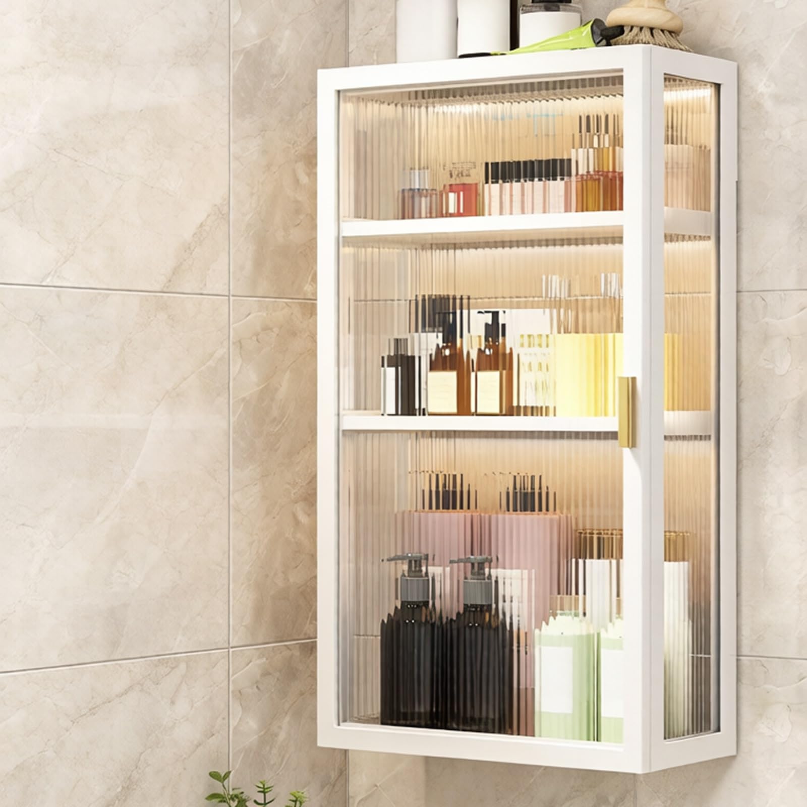 Armario esquinero para baño pequeño, mueble organizador de pared para cosméticos