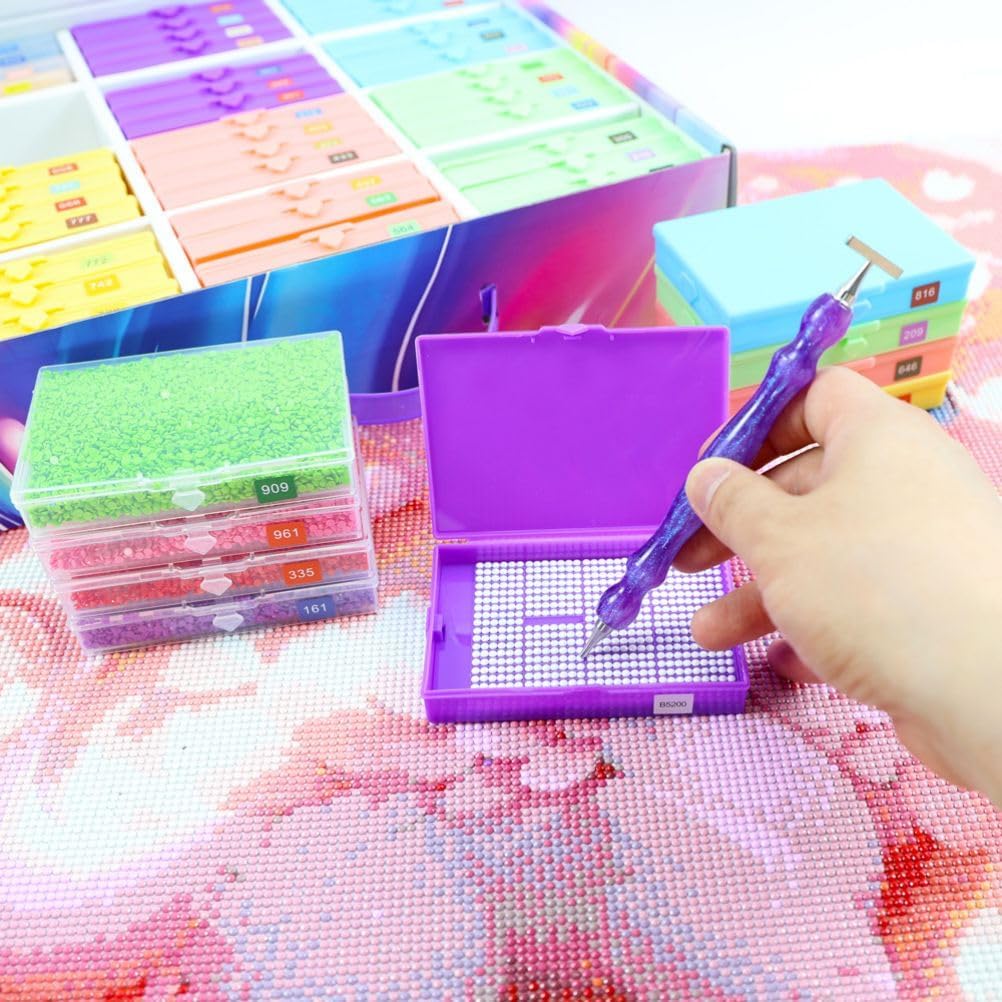Butterfly Shape Diamond Drill Disk Tool Set, Diamond Art Paint Tray, Rhinestone Plate Rhinestone Board Diamond Drawing Diamond Craft Tools Kit for Drills DIY Art Crafts-24-Grid Set