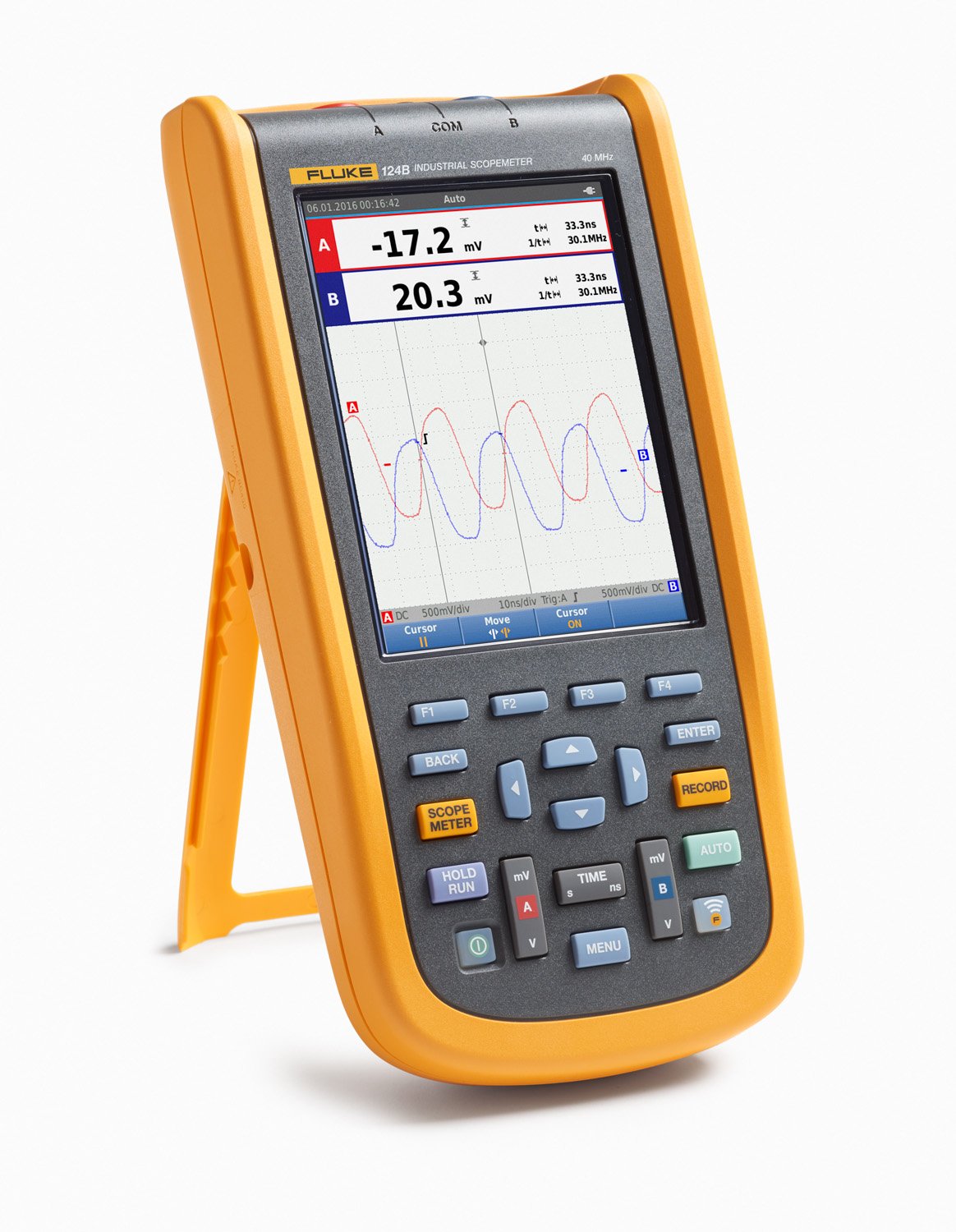 Fluke 123B Industrial ScopeMeter hand-held Oscilloscope, 2 input channels, 20 MHZ bandwidth: Industrial & Scientific