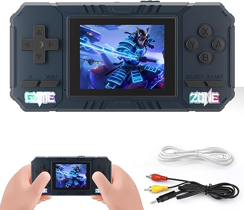 Consola de juegos portátil, videojuegos retro, reproductor de juegos portátil, 520 videojuegos retro precargados (azul)