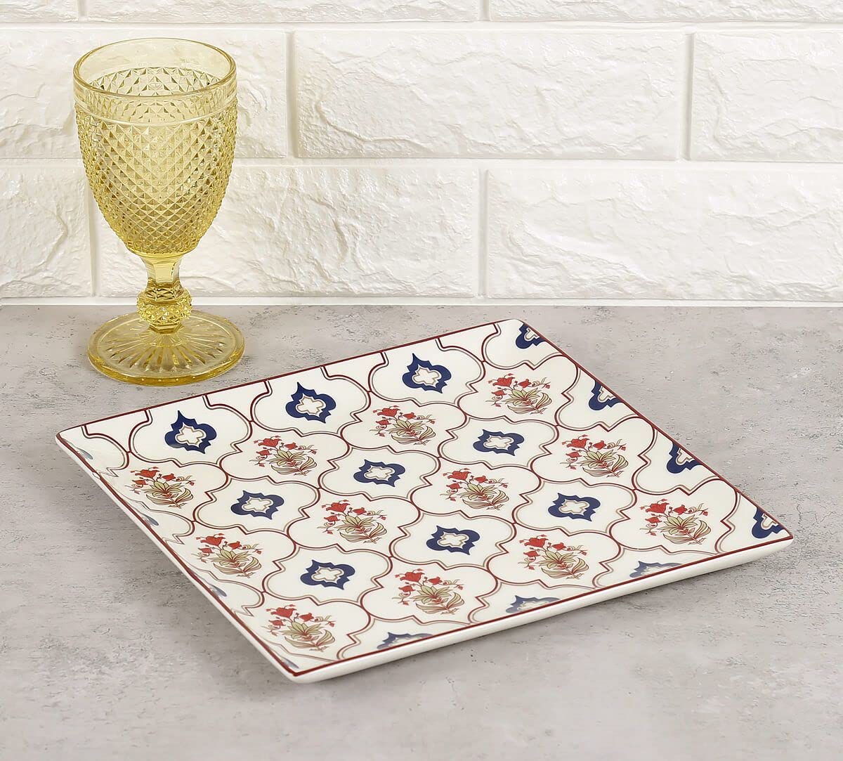 India Circus by Krsnaa Mehta Blue Lattice Treasures Large Platter