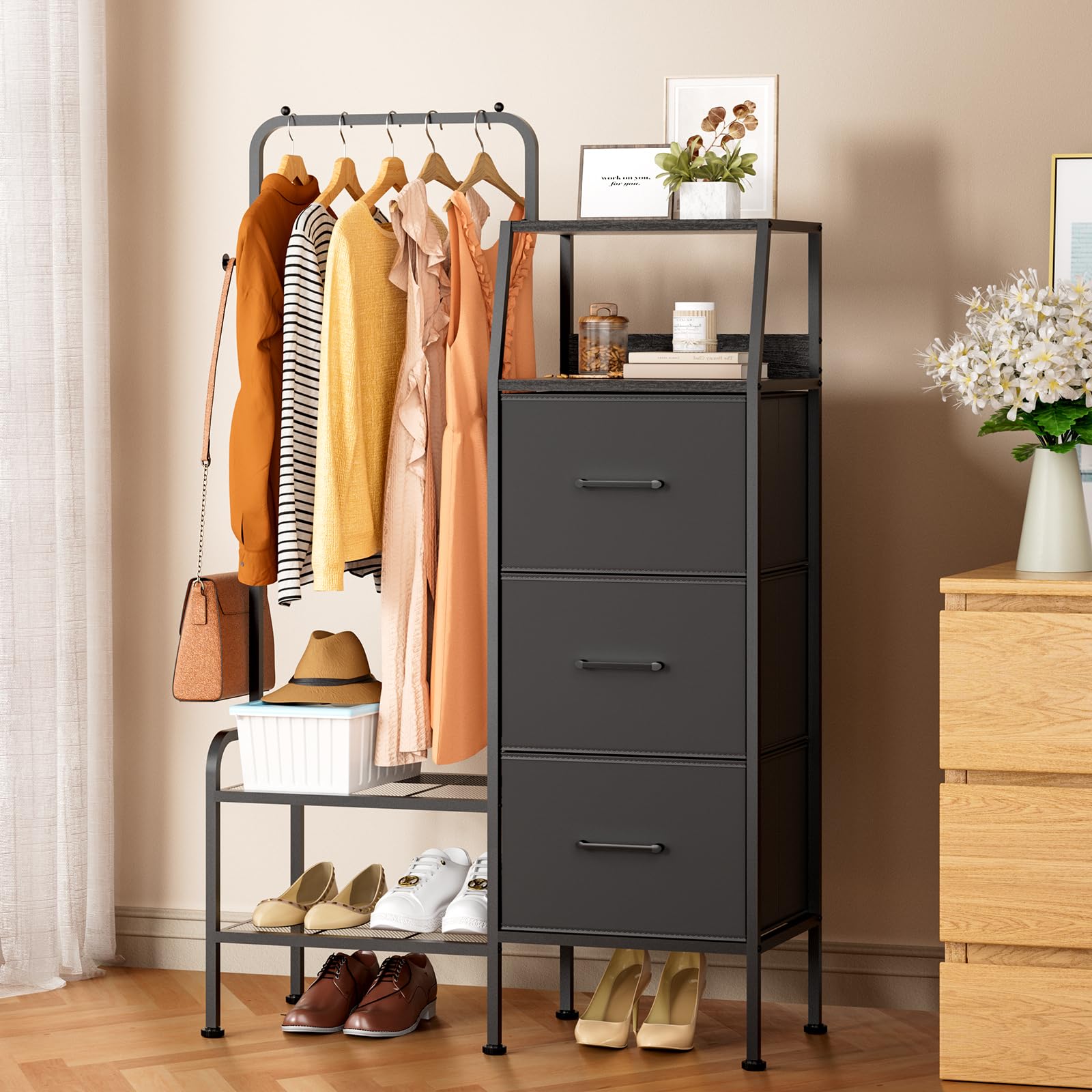 black childrens dresser Casey 3 Drawer Dresser with Interlocking Drawers main image 0