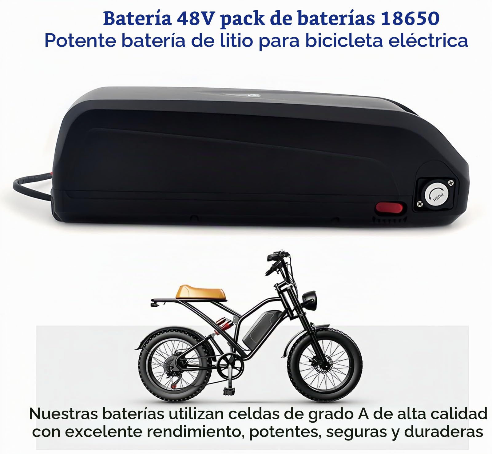 Batería Ebike 48V 25Ah, Batería Bicicleta Electrica 48V Impermeable Batería De Alta Potencia Ebike Batería para Motor 250W- 1000W con Cargador