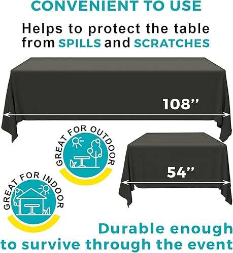 Miniatura 2 de Paquete de 14 manteles de plástico desechables de alta calidad de 108 x 54 pulgadas, para mesas rectangulares de 8 pies de largo, fundas