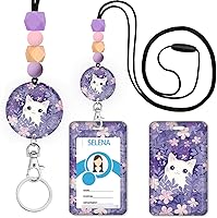 Vista 29 de Cordones arcoíris para profesores para tarjetas de identificación y llaves, lindo cordón de silicona con cuentas separables para mujeres