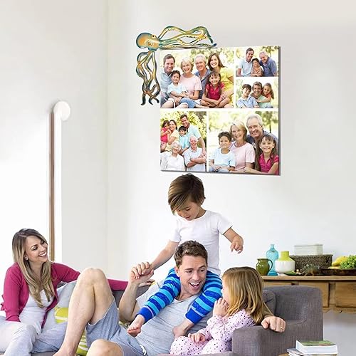 Miniatura 7 de GLEFLE Decoración de esquina de puerta, estatuilla de metal para espejos de baño, marco de fotos, marco de puerta, ventana, adornos de borde (pulpo)