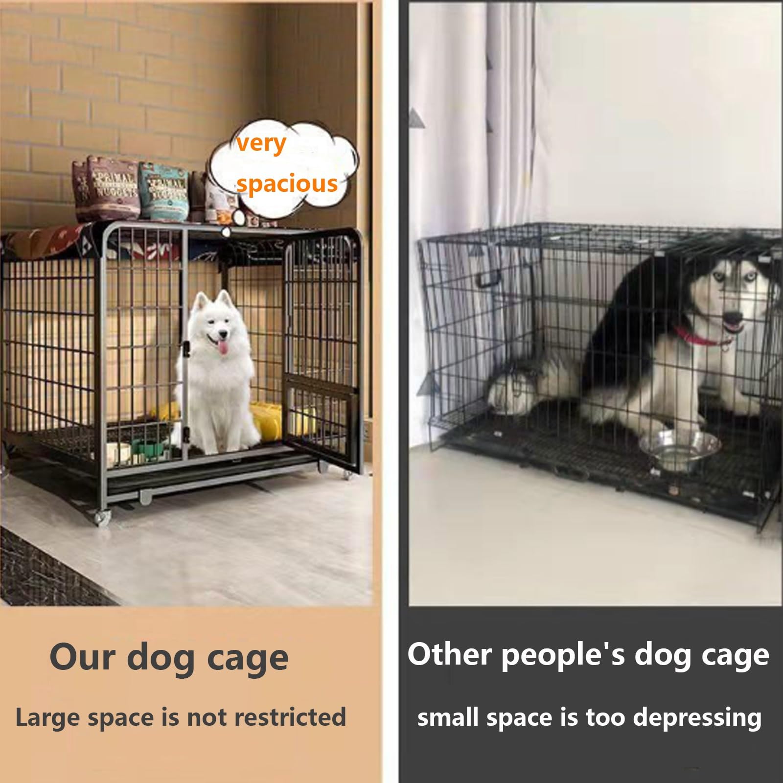 Klatka Dla Psa Dla Małych, Średnich I Dużych Psów O Wadze Do 30 Kg Heavy Duty Dog Kennel Pet Kojec Wewnątrz Na Zewnątrz Z Blokadą Drzwi, Wyjmowaną Tacą I 4 Kółkami (Color : Yellow)