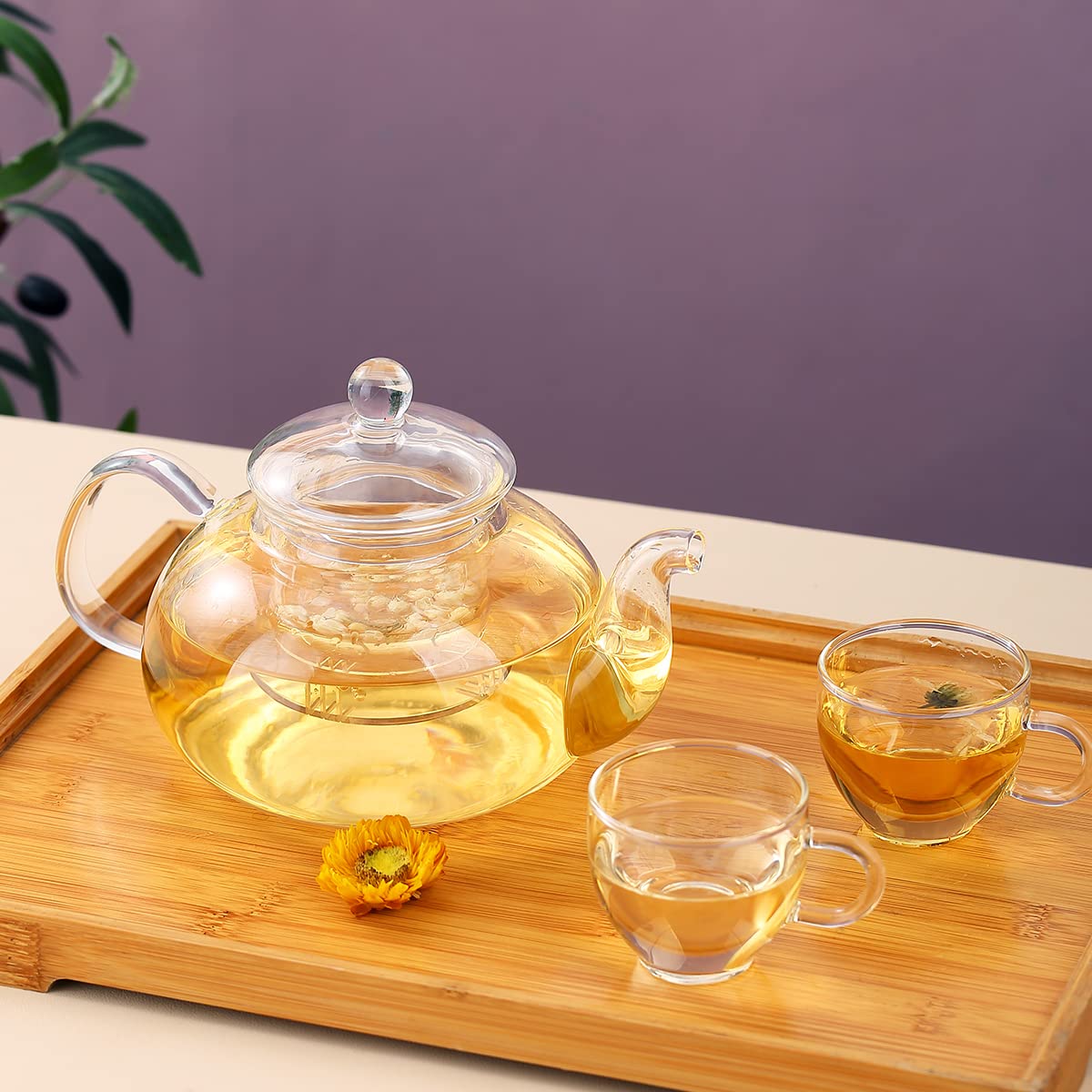 Teiera magnetica in vetro da 700 ml con infusore - Teiera bollitore A on