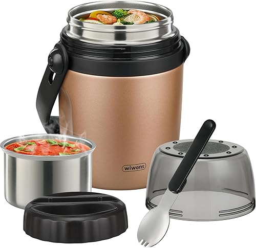 Miniatura 8 de Recipientes de almuerzo de 32 onzas para adultos y niños, termo de sopa para comida caliente, acero inoxidable, aislado al vacío, a prueba de fugas,