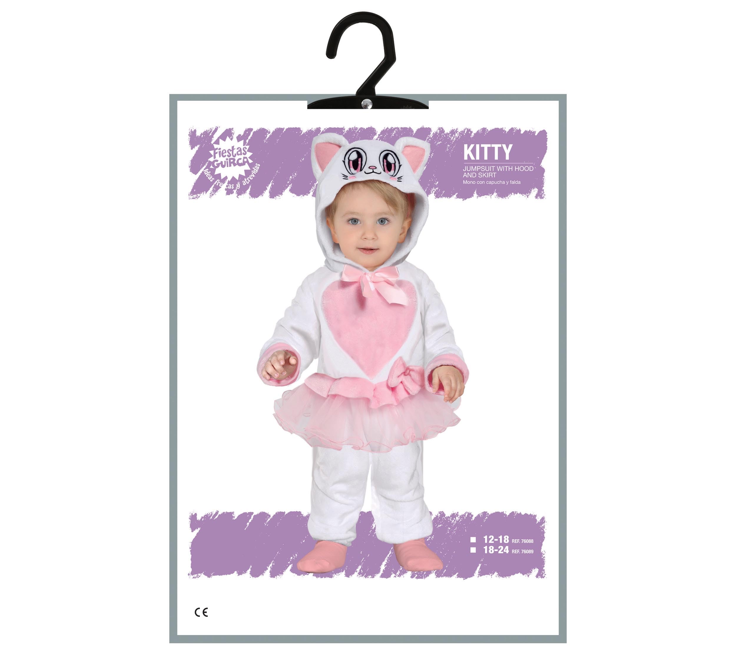 FIESTAS GUIRCA | Costume di Gatto-Pipistrello per Bebè - Cappuccio, Gonna e Tutù - Costumi di Animali per Halloween, Carnevale e Feste in Maschera - Ideale per Bambine