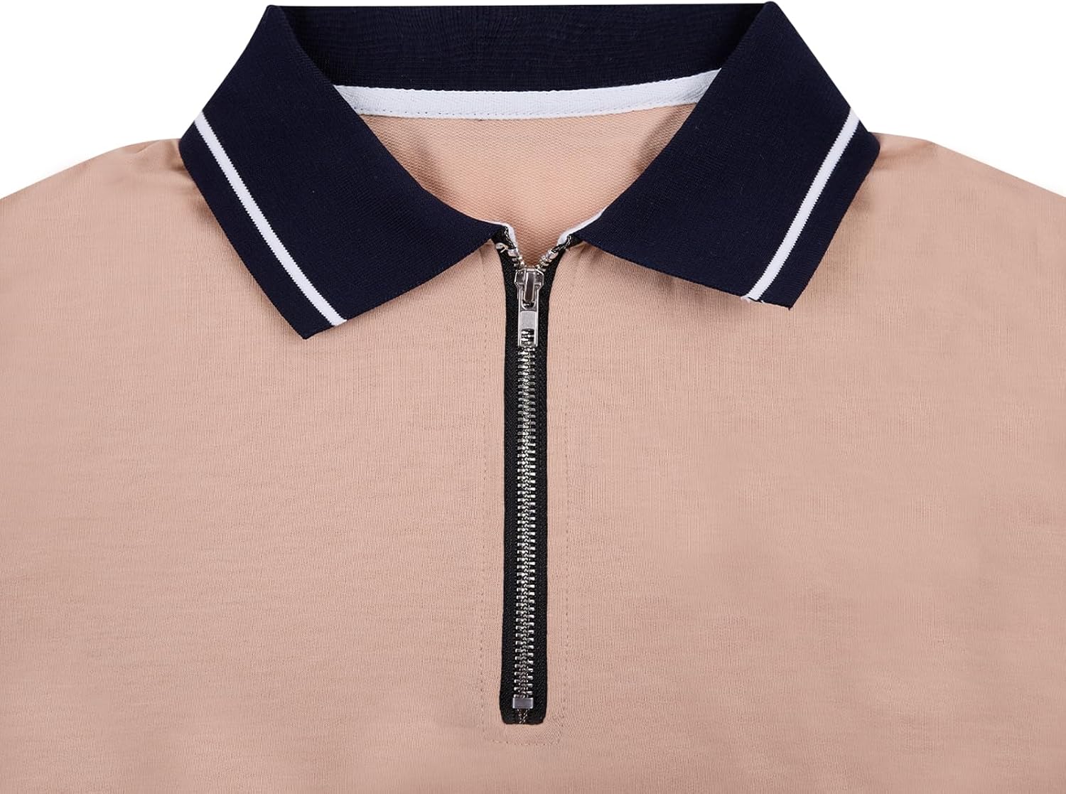 Womens Casual Half Zip Color Block Polo Lapel Sweatshirt Dress Loose Long Sleeve Tunic Aline Midi Dresses with Pockets - Image 5