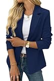 Women’s Business Casual Open Front Blazers, Stretchy Knit Long Sleeve Blazer Work Office Suit Jackets