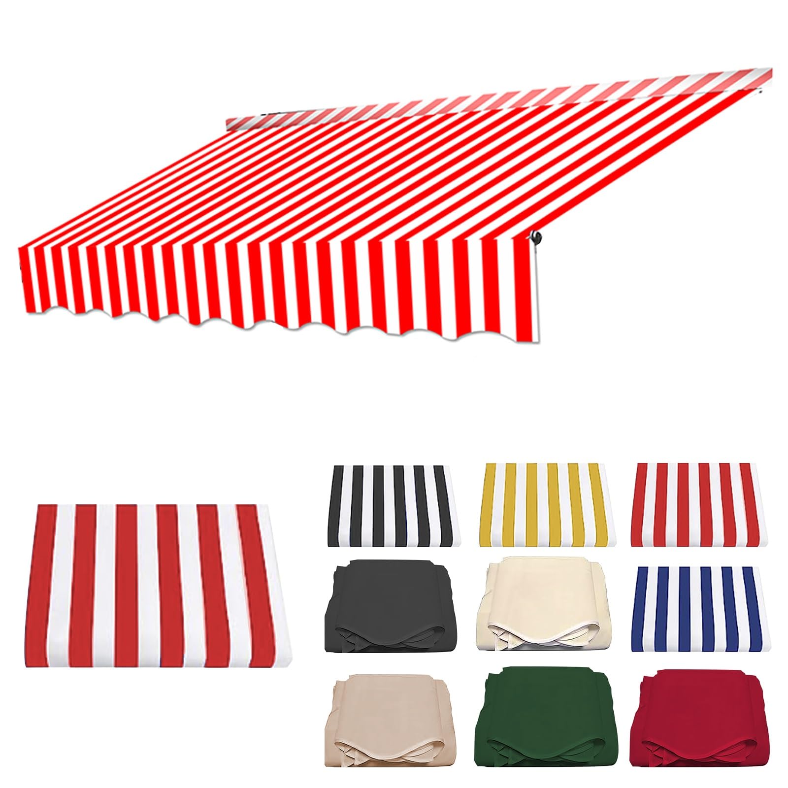 TRUNXUCL Retractable Patio Awning Replacement Fabric, UV & Water Resistant Fabric for Deck, Balcony, Yard, Wide and Sizes, Frame Not Included (Color :