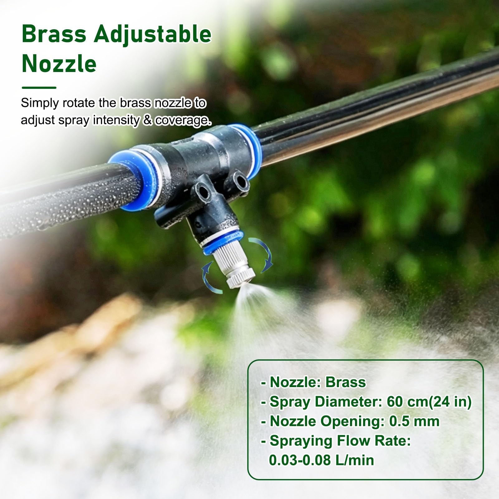 Kit Irrigazione Automatica Kit di Nebulizzazione per Allevamenti (Cervi, Bovini, Suini) | Kit di Nebulizzazione Flessibile per Esterni (patio e Cantieri) e Sistema di Irrigazione a Tenuta Stagna(125m/410ft)