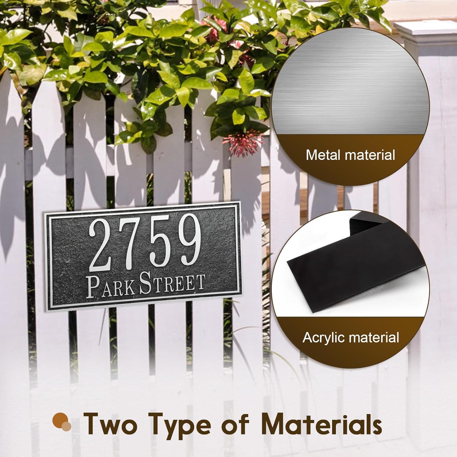 Personalized Address Plaque Sign Cast Metal - Custom House Number Plaque Sign,House Address Numbers for House Address Outside,Store,Yard,Garage,Apartment,Thick Rust-Free,Fade Resistant,Any Font (13''