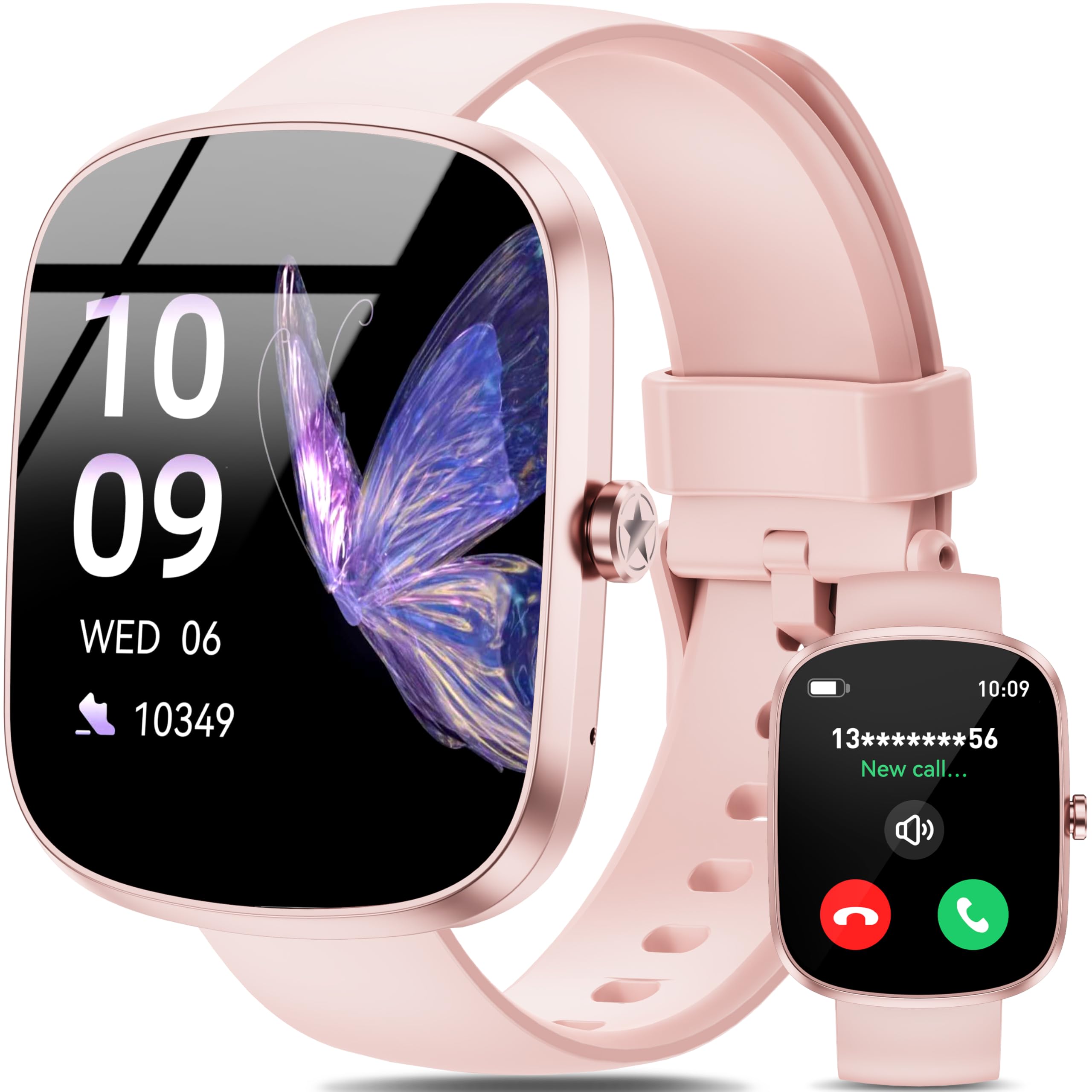 OUKITEL Smartwatch Donna, 1.91"Orologio Smartwatch Donna con Effettua/Risposta Chiamate, 140+Modalità Sportive Impermeabile IP68, Smart Watch con Monitoraggio del SpO2/Sonno/Contapassi per IOS/Android
