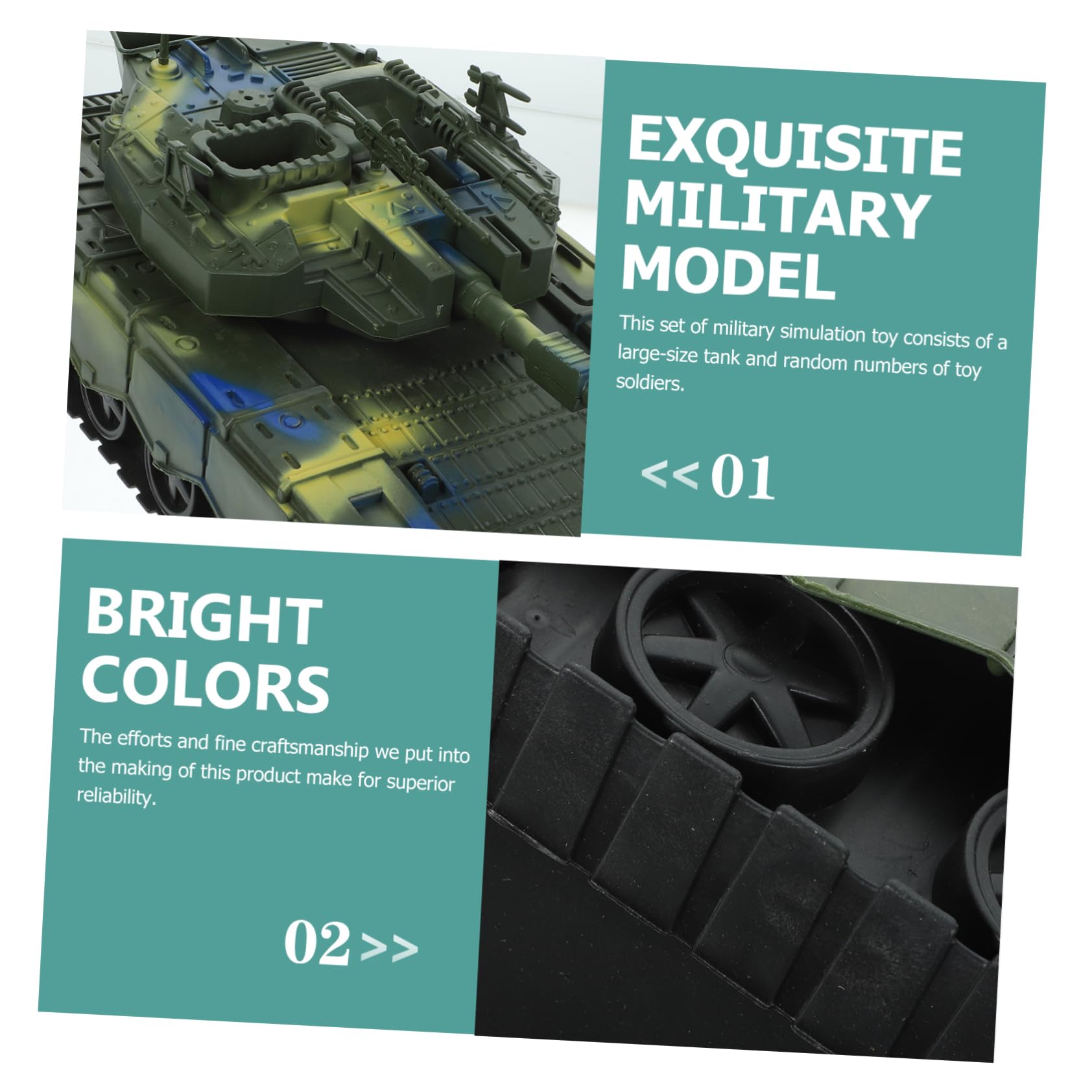 1set Giocattoli Tank Con Soldatini Casuali Inerziale Per Per Giochi Simulazione e Militari