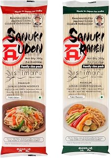 Ishimaru Sanuki Udon & Sanuki Ramen Noodles - 600 grams/300gms each (Pack of 2) | Made in Japan | Highest Grade 100% Japan Price In India