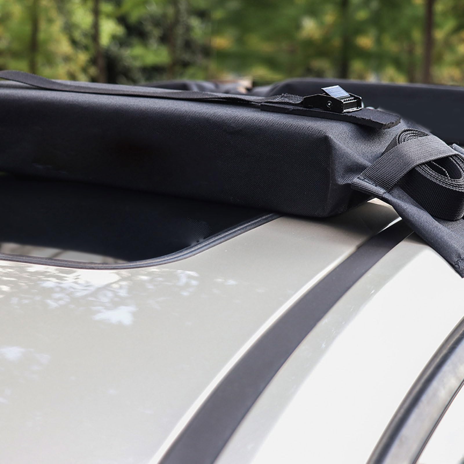Luocute Coussin de Galerie de Toit Souple, capacité de Charge de 60 Kg, Galerie de Toit Universelle pour Voiture avec 3 Boucles en Métal, Fond Antidérapant, Conception Pliable pour