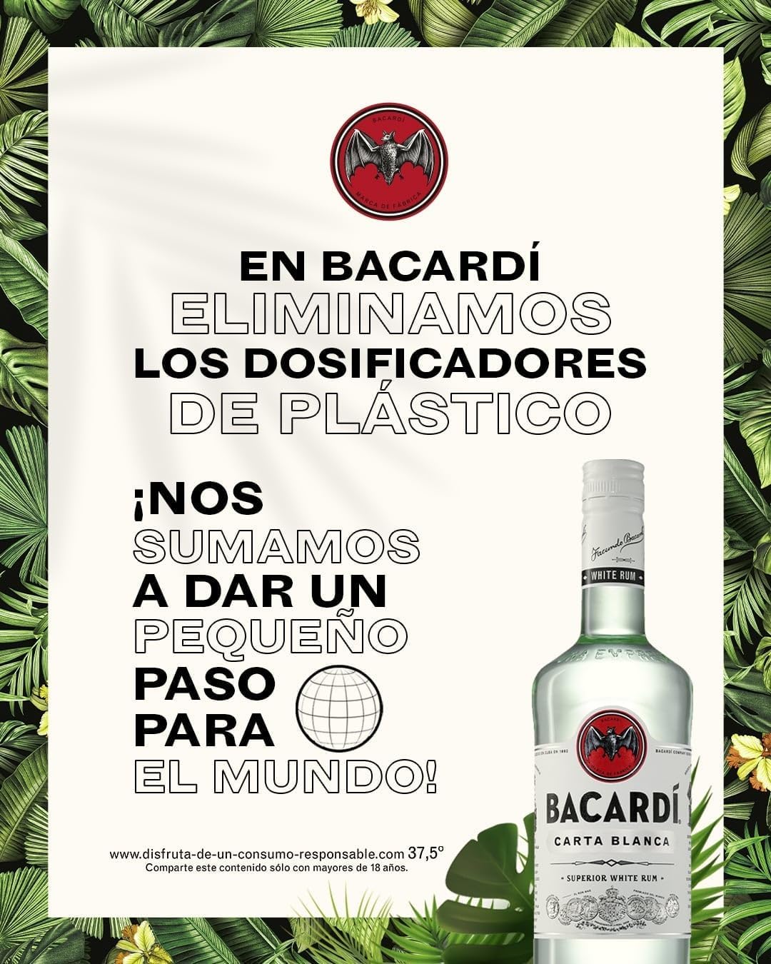 BACARDÍ Mojito es un cóctel enlatado, ALC. 5%, 12 x 25 cl / 250 ml, listo para beber, elaborado con ron BACARDÍ Carta Blanca y mezclado con lima y hierbabuena