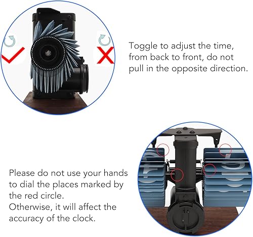 Miniatura 3 de Reloj con tapa vintage, reloj despertador digital, relojes de escritorio de madera, reloj automático abatible de una sola cara con números grandes