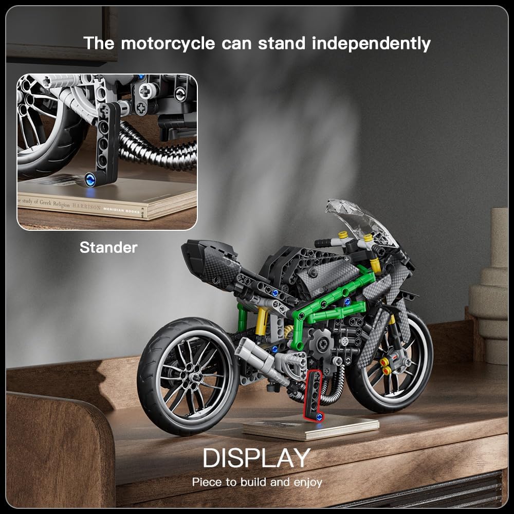 Mould King Motorcycle Building Sets, 23002 Motorcycle Model Kits, Superbike Blocks Kits Toys, Collectible Motorbike Model for Adults 14+(639 PCS)