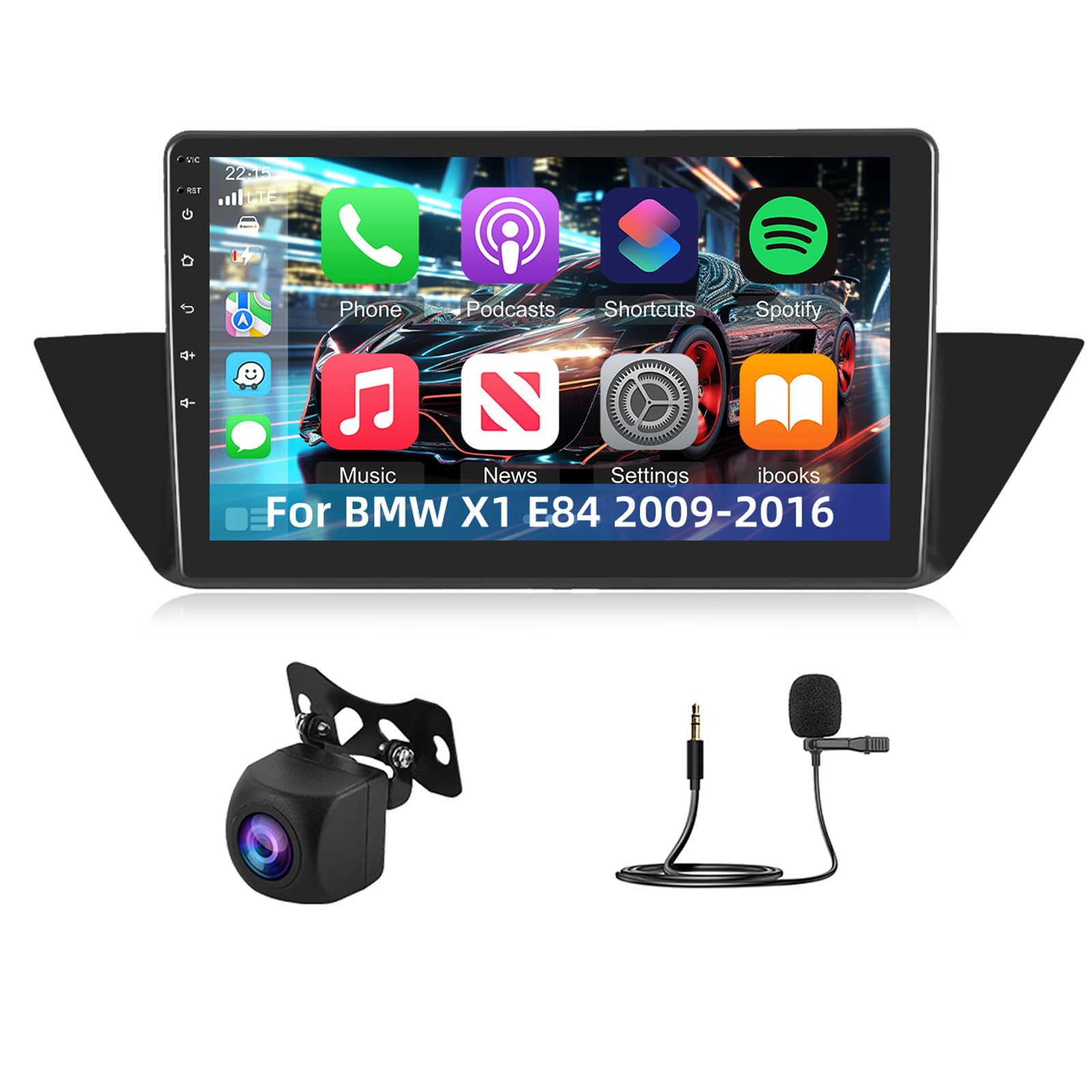 Autoradio per BMW X1 E84 2009-2016 con Wireless CarPlay & Android Auto | [2+64G] Touchscreen 10.1 pollici Supporto WiFi, Navigazione GPS, Bluetooth, FM RDS, EQ, Schermo Diviso