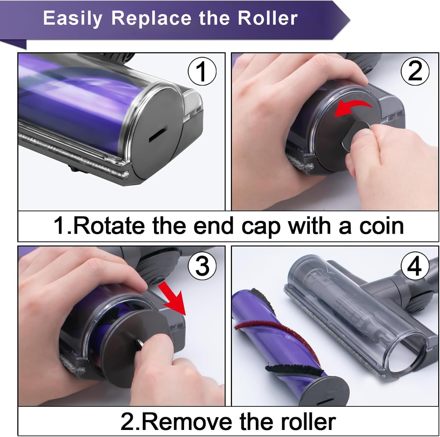 Cabezal de cepillo de repuesto para Dyson V12 Detect Slim y V10 Digital Slim, con limpiador de accionamiento directo intercambiable y boquilla para suelo de turbina para suelos de parquet y