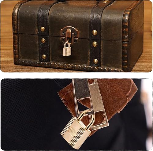 Miniatura 6 de Cerraduras pequeñas decorativas de aleación de metal para monedero, 4 unidades, con llave, cerraduras pequeñas de aleación de metal para diario,