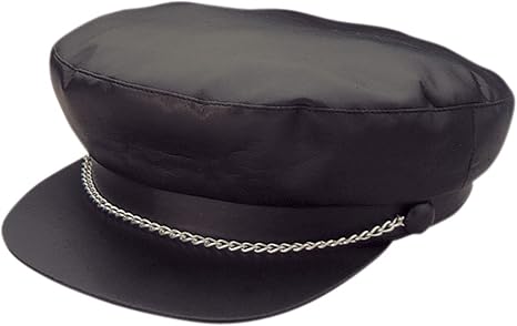 Black Vinyl Biker Gang Punk Costume Hat 