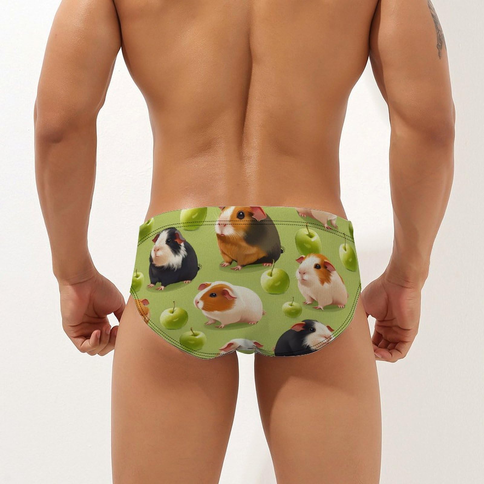Guinea Pigs (1) Mens Swim Briefs Bikini Swimwear Print Beach Shorts Sexy Swimsuit 2XL