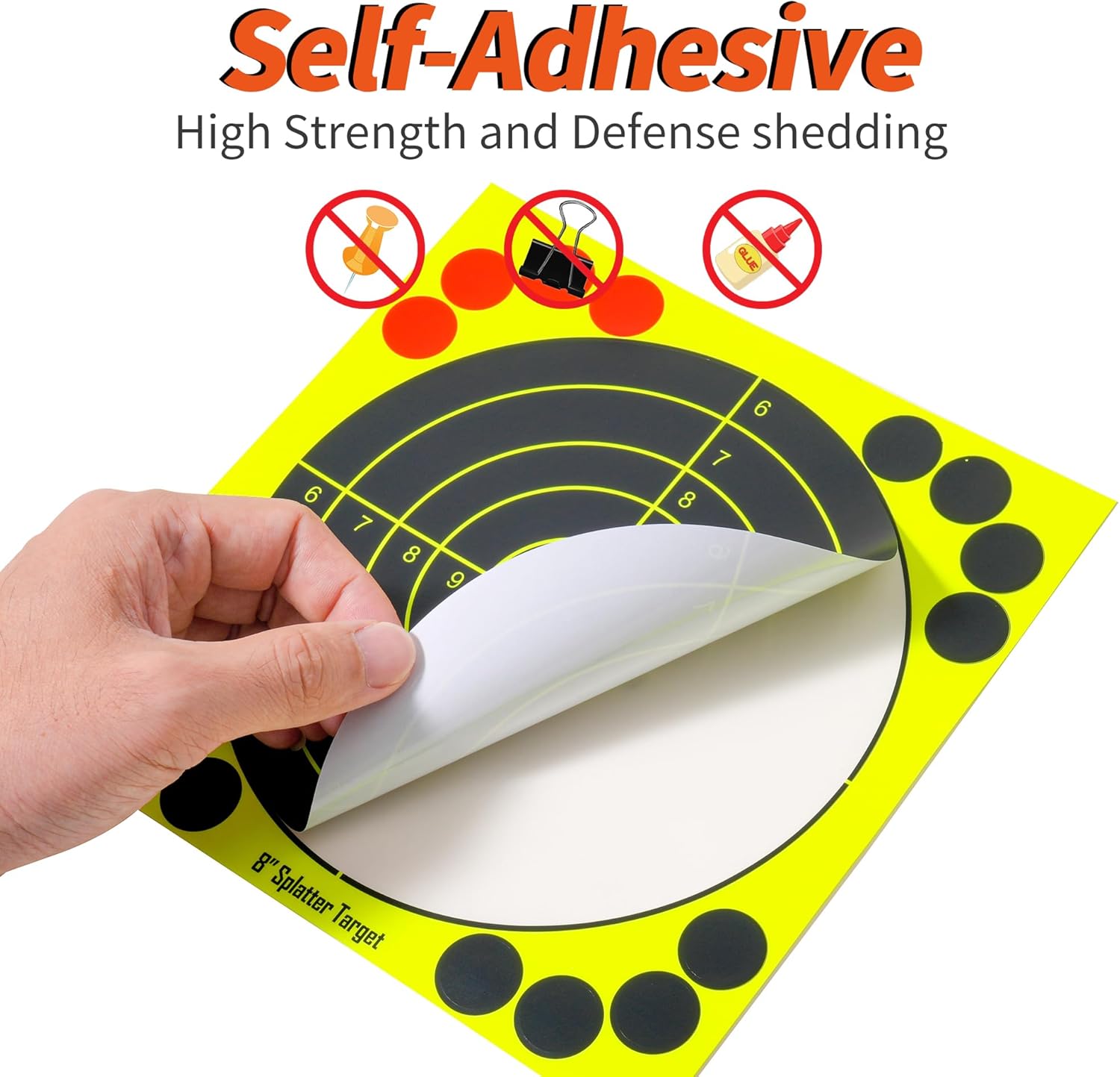 8" Splatter Targets, 25/50 Pcs Targets Stickers for Shooting Range, Self Adhesive Shooting Paper, Color Changing Reactive Targets for Pistol Firearm BB Gun Rifle Shooting Indoor Outdoor