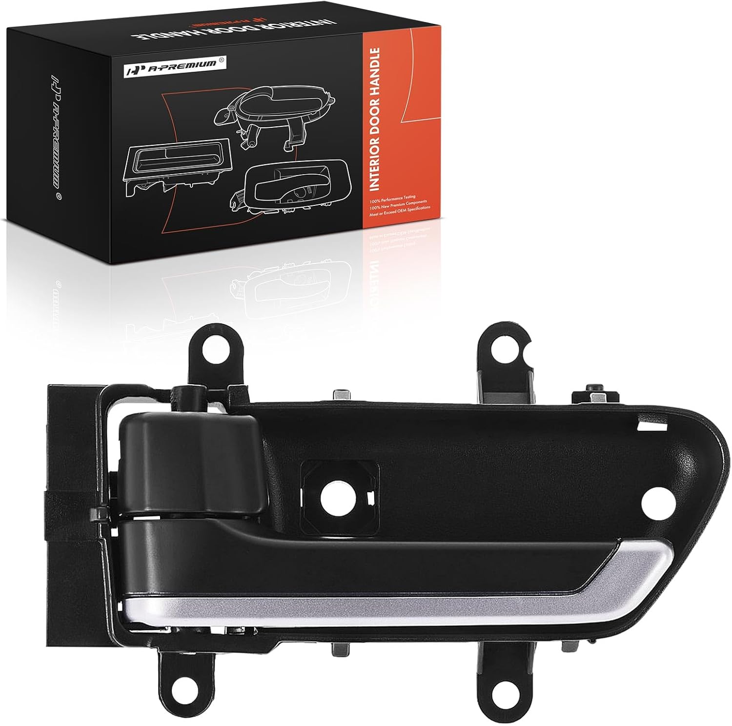 A-Premium Front or Rear Left Driver Side Interior Door Handle Compatible with Nissan Murano 2003 2004 2005, Black with Silver Insert, Replace# 80671-CA00A, 80671CA00A