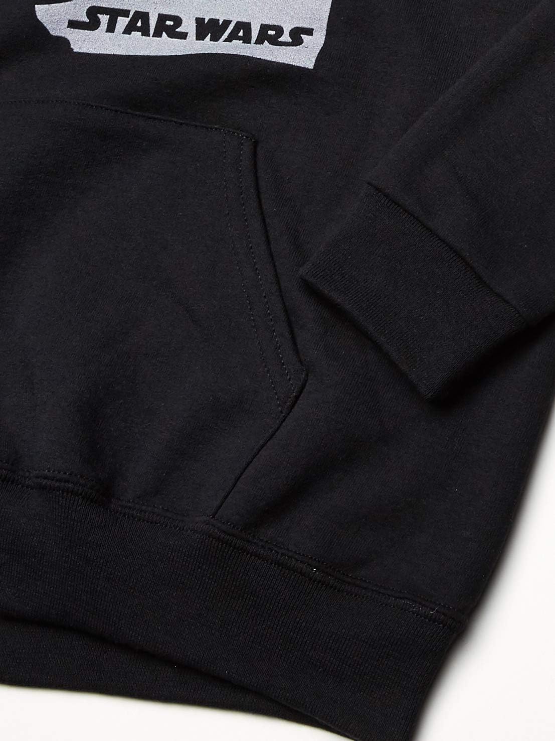 Star Wars Boys' Hooded Pullover Fleece, Black, Medium