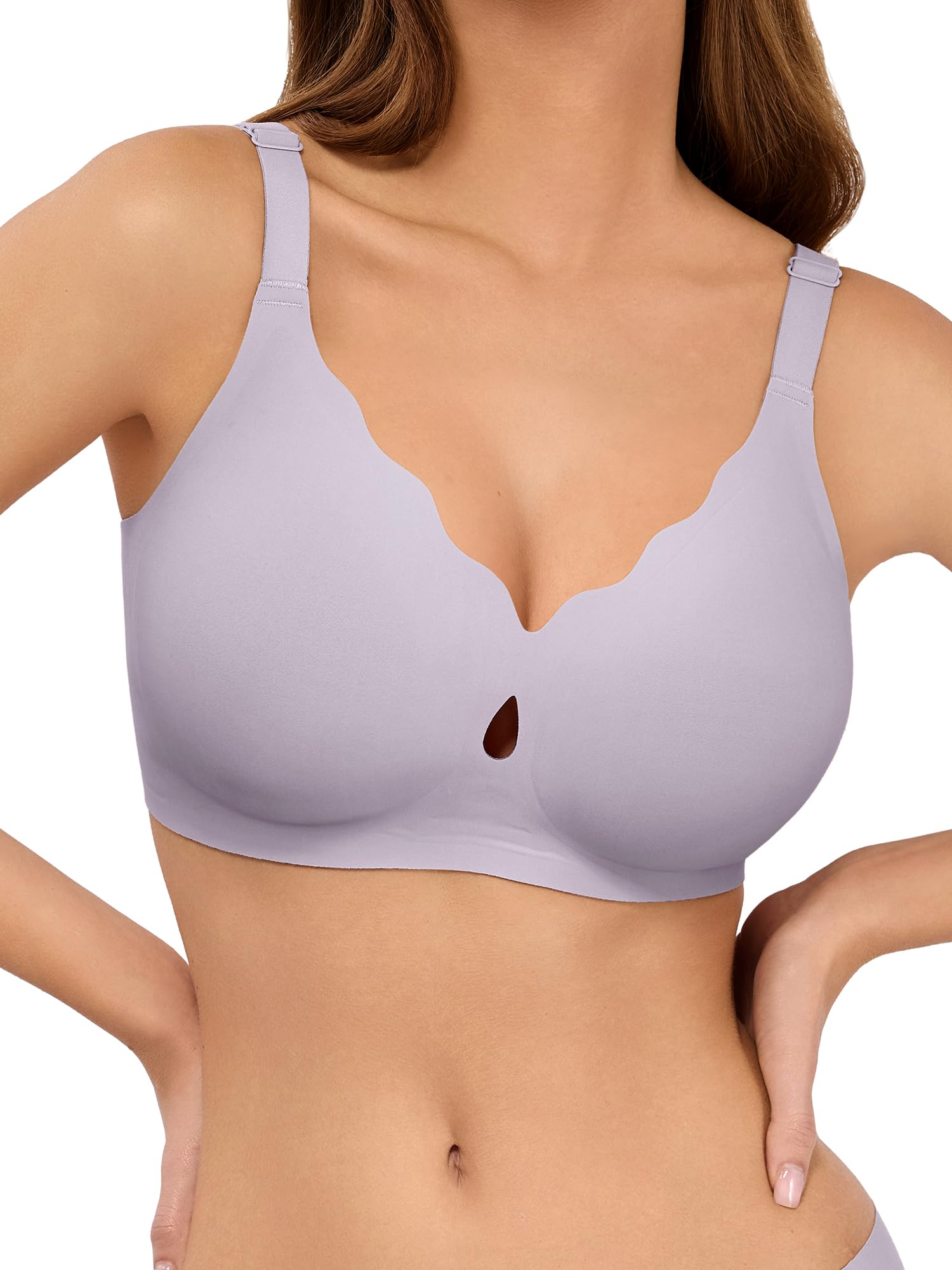 LUCKMEEY Bras for Women No Underwire Wave Push Up Wireless Bra Seamless Bras Full Coverage Bralettes Lift Everyday