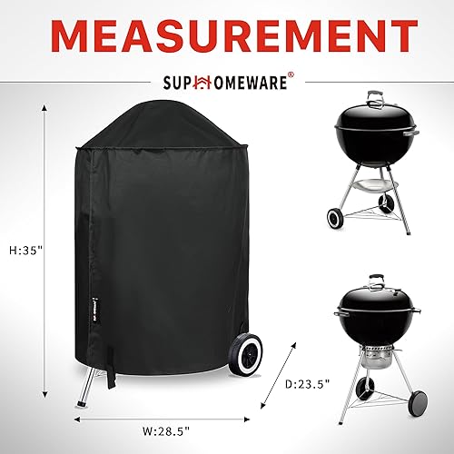 Miniatura 2 de Cubierta de parrilla de 22 pulgadas para Weber Kettle Carbón, impermeable y resistente a la decoloración