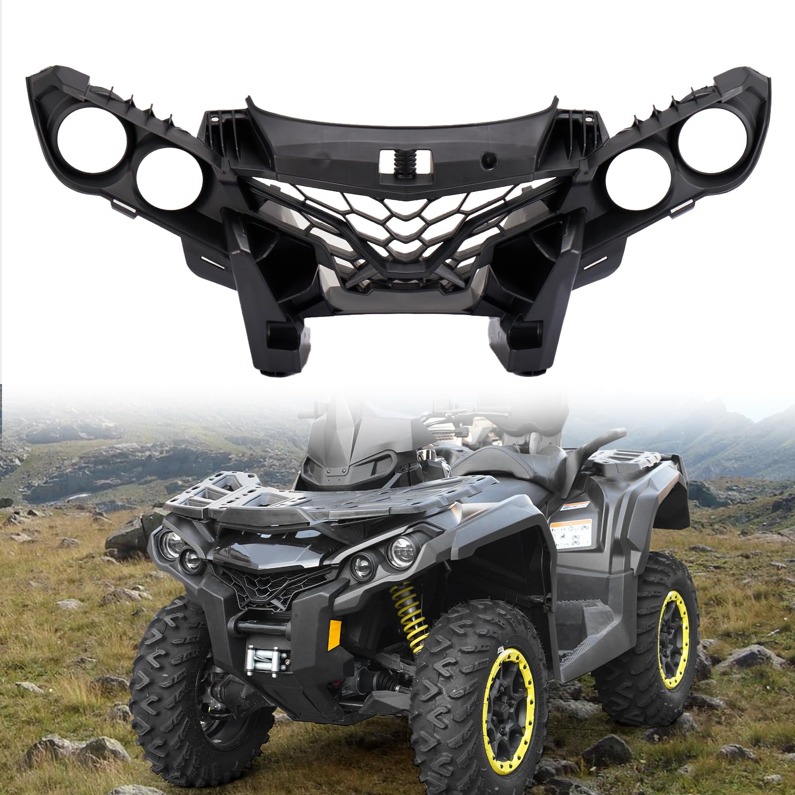 HAKA TOUGH Front Fascia for Can-Am Outlander, Combination Front Brush Guard Bumper Facia for Can Am Outlander 570 650 800 850 1000 2012-2022, Replace #705012822